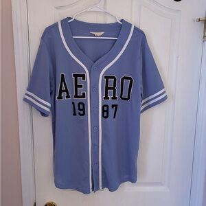 Aeropostale Perforated Blue Top